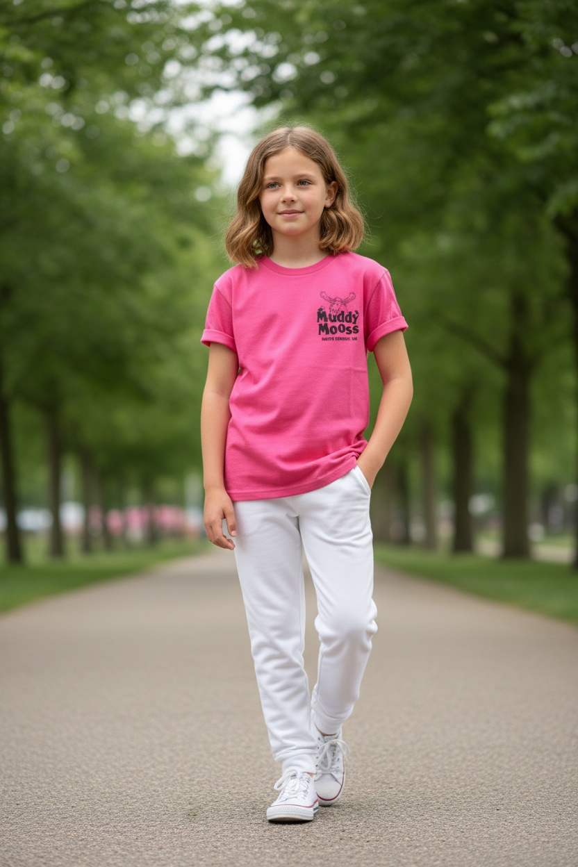 Pink Youth Muddy Moose T-Shirt